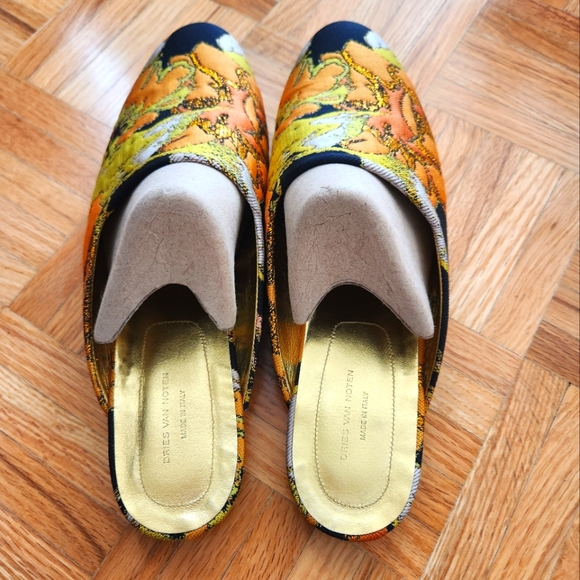 Dries Van Noten Lamé Brocade Slippers. Size 41EU (or 11 Women's) - Picture 4 of 5